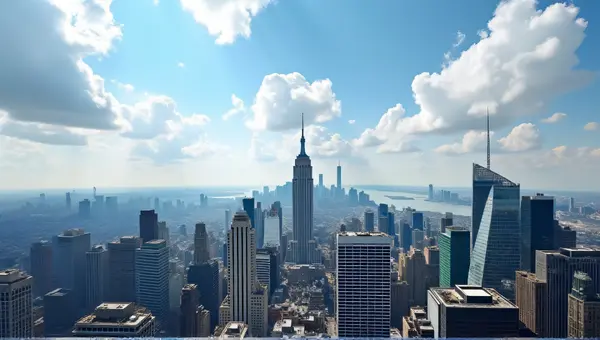 Metropolitan Skyline Panorama With Skyscrapers