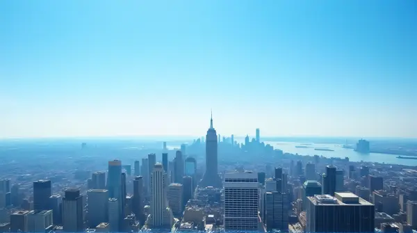 Metropolitan Skyline View From Elevated Point