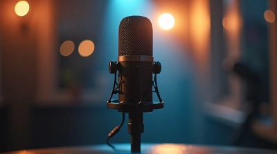 Microphone Outline Low Angle Soft Focus