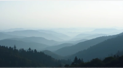 Misty Panoramic Terrain With Layered Textures