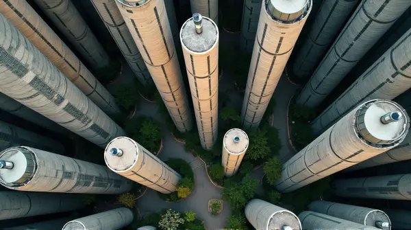 Modern High-Rise Buildings With Green Spaces