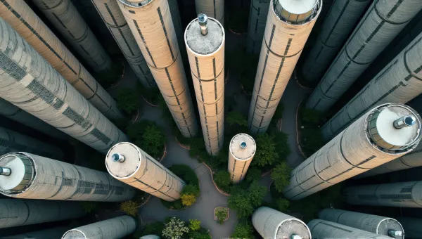 Modern High-Rise Buildings With Green Spaces