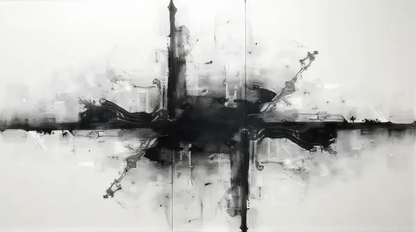 Monochrome Abstract Geometric Shapes Artwork
