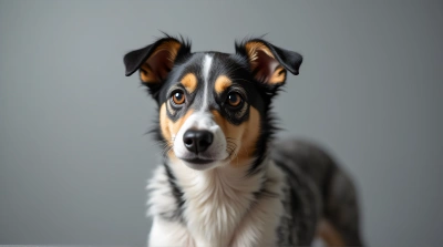 Monochrome Dog Portrait With Expressive Eyes