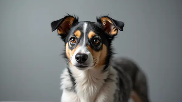 Monochrome Dog Portrait With Expressive Eyes