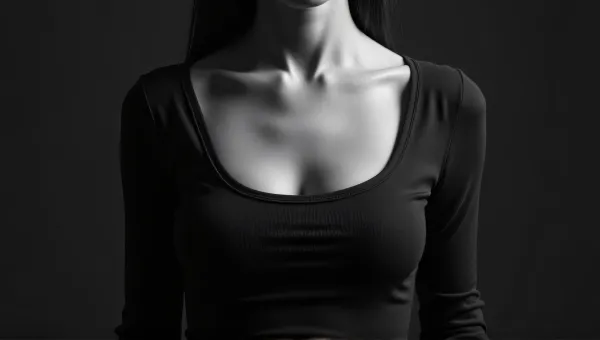 Monochrome Figure In Textured Scoop-Neck Garment