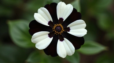 Monochrome Flower With Ivory Ebony Petals