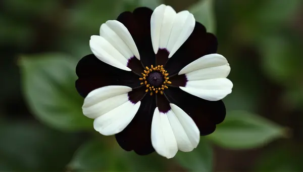 Monochrome Flower With Ivory Ebony Petals