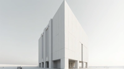 Monochrome Geometric Tower With Sharp Lines