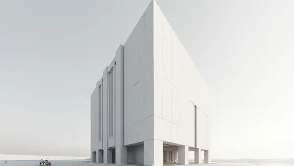 Monochrome Geometric Tower With Sharp Lines