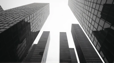 Monochrome High-Rise Towers With Geometric Patterns
