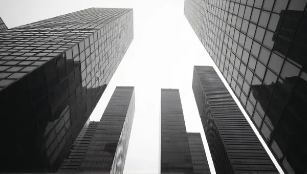 Monochrome High-Rise Towers With Geometric Patterns