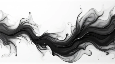 Monochrome Ink Swirl With Fluid Movement