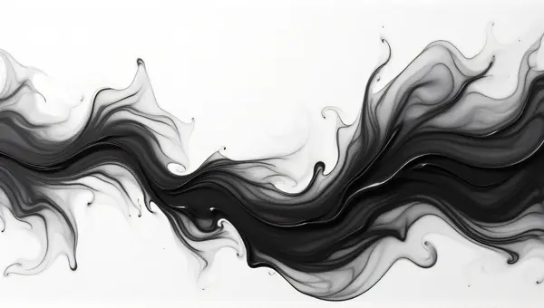 Monochrome Ink Swirl With Fluid Movement