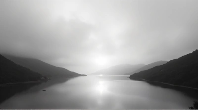 Monochrome Lake Reflection With Symmetry