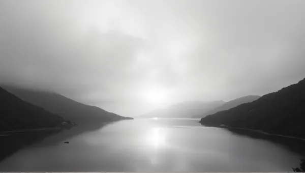 Monochrome Lake Reflection With Symmetry