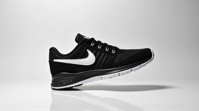 Monochrome Nike Athletic Shoe Black White Contrast