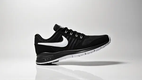 Monochrome Nike Athletic Shoe Black White Contrast