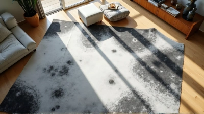 Monochrome Patterned Textile With Contrasting Shapes