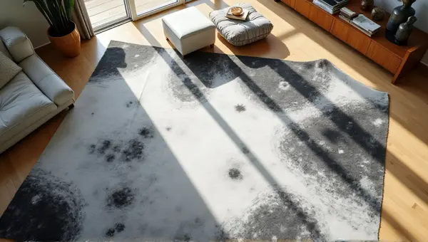 Monochrome Patterned Textile With Contrasting Shapes