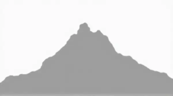 Monochrome sharp ridge peak rising against a pale, clear sky in minimalistic style