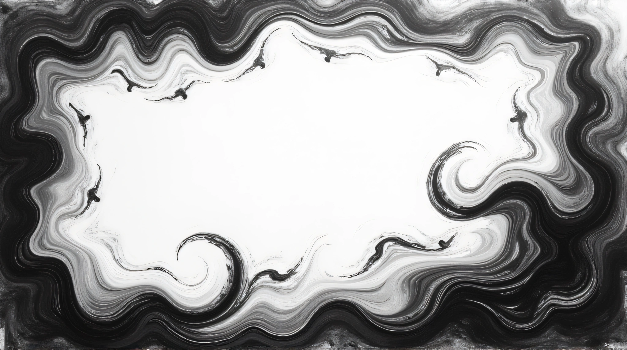 Monochrome Swirling Black And White Shapes