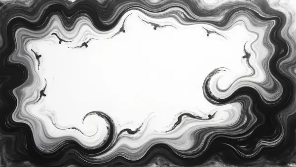 Monochrome Swirling Black And White Shapes