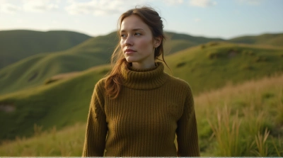 Moss Pullover On Lush Meadow Field