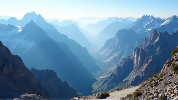 Mountain Peaks And Deep Valleys Aerial View