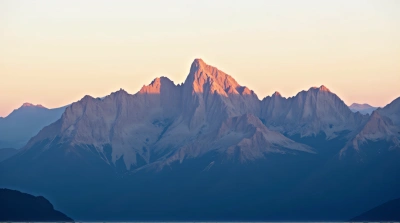 Mountain Range With Soft Sunset Glow
