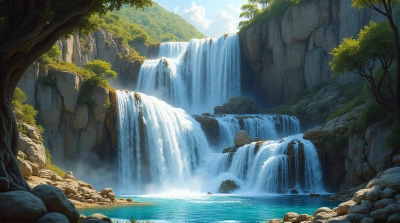 Multi-Tiered Cascade Over Jagged Rocks