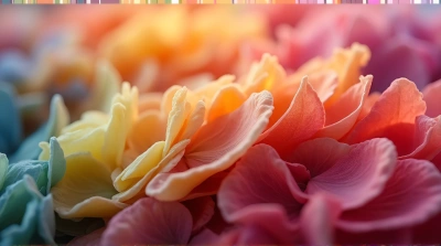 Multicolored Petal Textures In Soft Focus