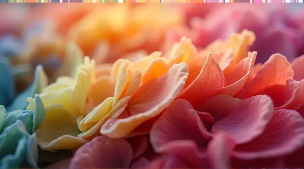 Multicolored Petal Textures In Soft Focus