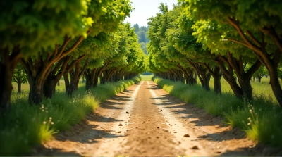 Narrow Dirt Trail Through Dense Green Forest