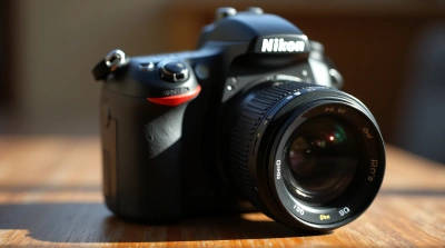 Nikon D Series DSLR Camera On Wooden Table