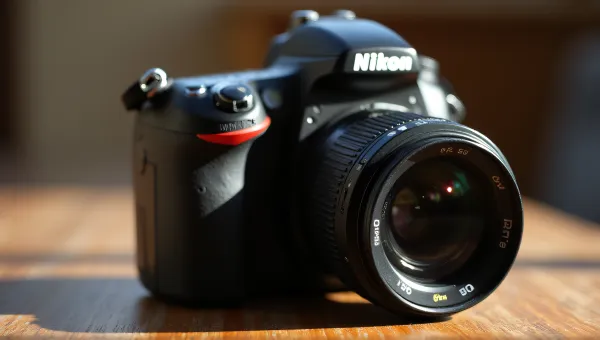 Nikon D Series DSLR Camera On Wooden Table