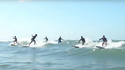 Ocean Surfing Action With Dynamic Water Splashes