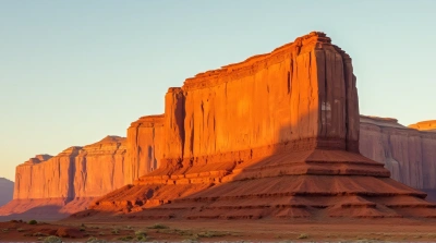 Ochre Cliff Texture Sunlight Shadows Sky