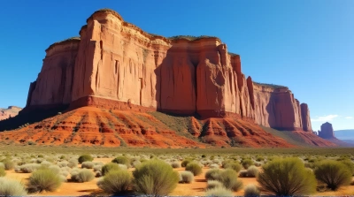 Ochre Escarpment Under Clear Blue Sky