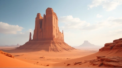 Ochre Sandstone Formation With Soft Daylight