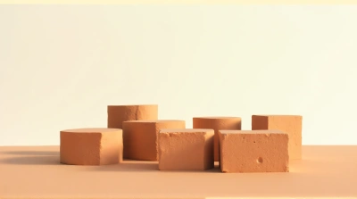 Ochre Stone Structures With Soft Light Shadows