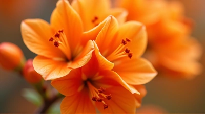 Orange Blossoms Close-Up Detailed Stamens