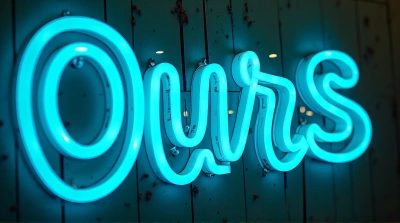 Ours Sign Neon Glow Concept