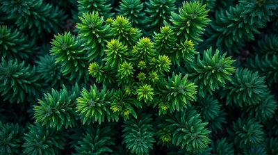 Overhead View of Lush Foliage Patterns