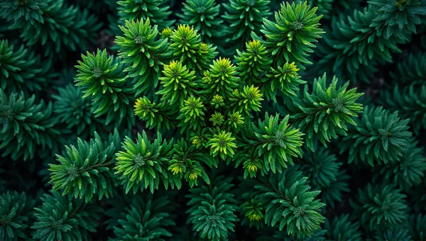 Overhead View of Lush Foliage Patterns