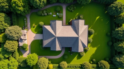 Overhead View Single Roof Garden Layout