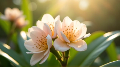 Pale Blossoms With Soft Petals In Garden
