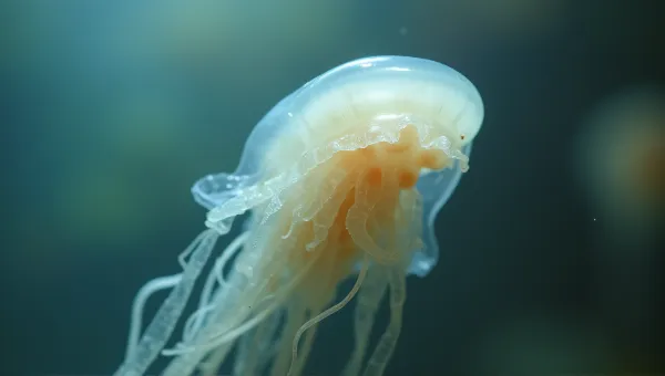 Pale Gelatinous Creature With Tentacles Closeup