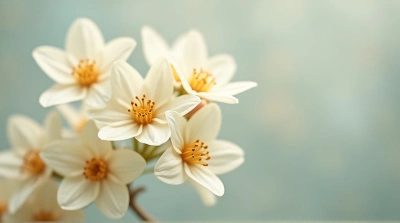 Pale Petals With Golden Centers Close-Up Texture