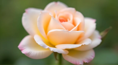 Pale Rose Blossom Close-Up With Layered Petals